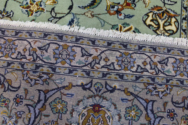 Large Persian Kashan Rug 411 × 310 cm – Hand-Knotted Wool Floral Carpet