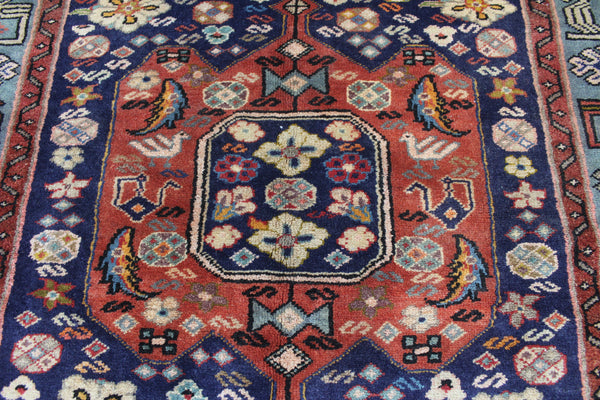 Persian Hamadan Rug 209 × 130 cm – Hand-Knotted Animal &amp; Bird Design