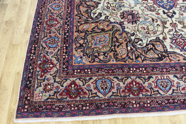 Antique Persian Mashad Carpet 392 × 298 cm – Signed Bahadori, Khorasan Region