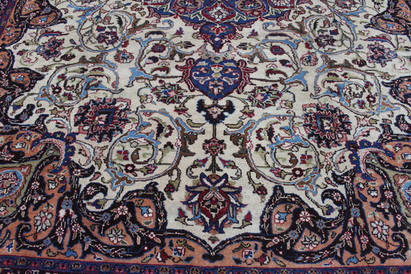 Antique Persian Mashad Carpet 392 × 298 cm – Signed Bahadori, Khorasan Region