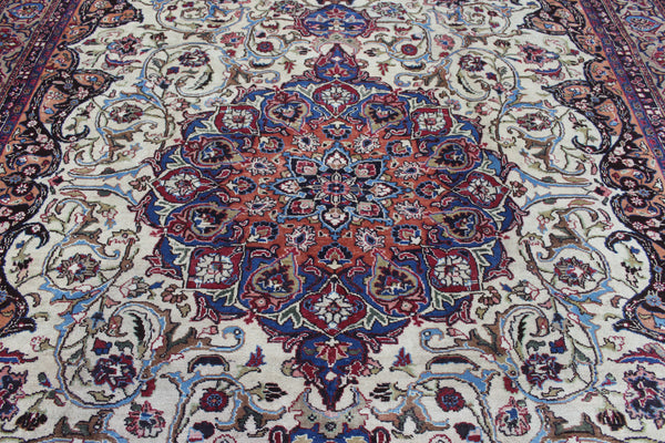 Antique Persian Mashad Carpet 392 × 298 cm – Signed Bahadori, Khorasan Region
