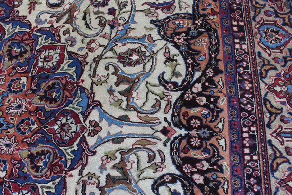 Antique Persian Mashad Carpet 392 × 298 cm – Signed Bahadori, Khorasan Region