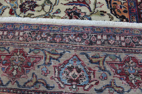 Antique Persian Mashad Carpet 392 × 298 cm – Signed Bahadori, Khorasan Region