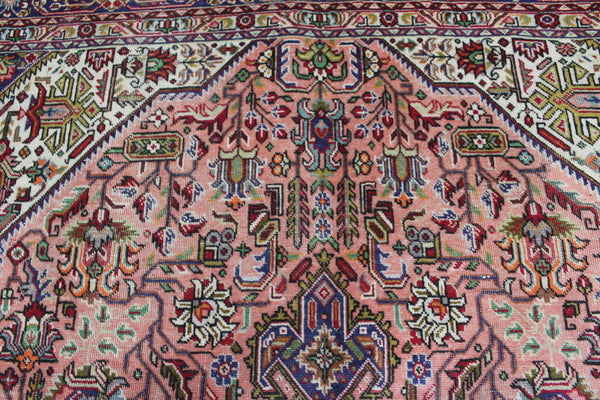 Vintage Persian Tabriz Carpet 292 × 193 cm – Hand-Knotted Wool Rug