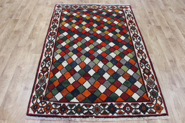 Persian Gabbeh Rug 182 × 120 cm – Hand-Knotted Tribal Wool Rug