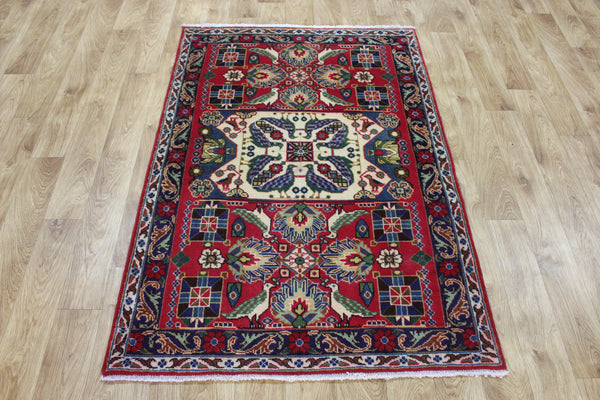 Persian Tabriz Garden Rug 150 × 100 cm – Hand-Knotted Bird & Floral Design