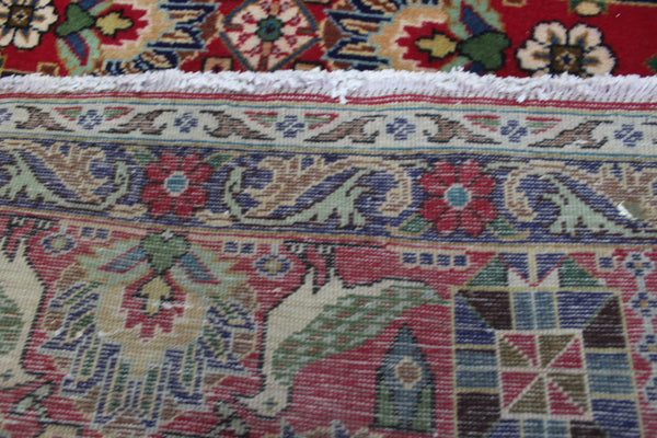 Persian Tabriz Garden Rug 150 × 100 cm – Hand-Knotted Bird & Floral Design