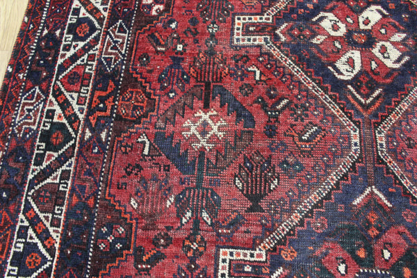 Vintage Persian Shiraz Qashqai Rug 283 × 196 cm – Hand-Knotted Wool Tribal Carpet