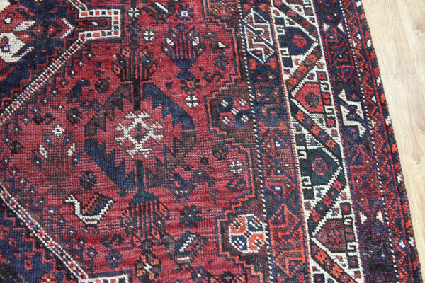 Vintage Persian Shiraz Qashqai Rug 283 × 196 cm – Hand-Knotted Wool Tribal Carpet