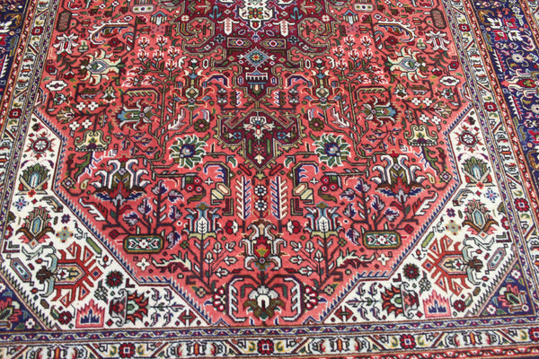 Persian Tabriz Wool Carpet 291 × 197 cm – Hand-Knotted Traditional Rug