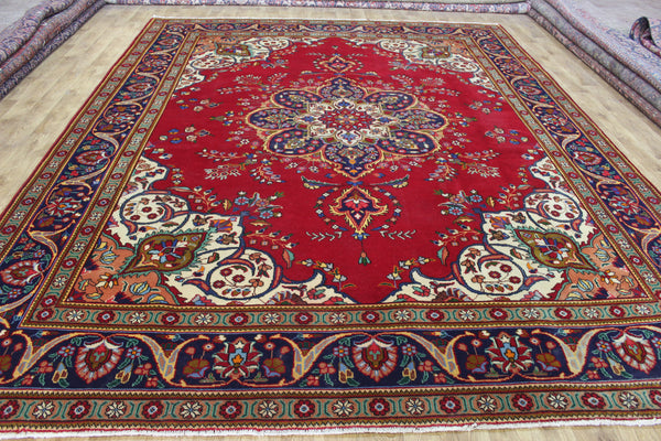 Persian Tabriz Wool Carpet 382 × 300 cm – Large Hand-Knotted Traditional Rug
