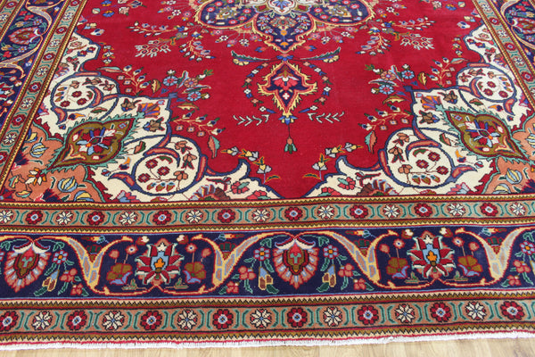 Persian Tabriz Wool Carpet 382 × 300 cm – Large Hand-Knotted Traditional Rug