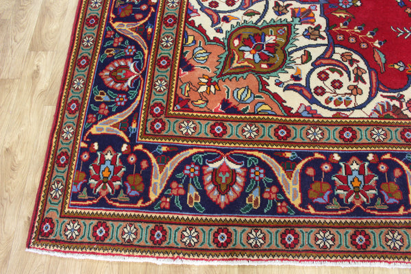 Persian Tabriz Wool Carpet 382 × 300 cm – Large Hand-Knotted Traditional Rug