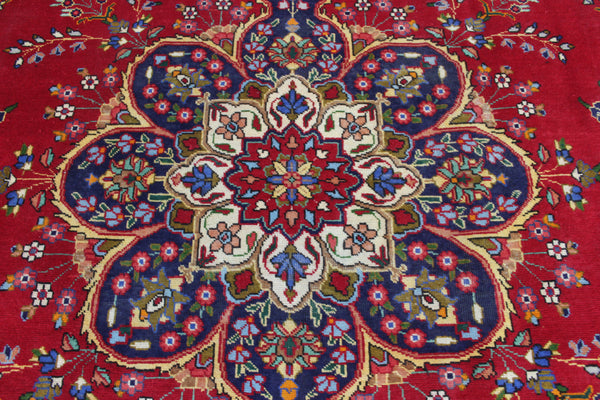 Large Persian Tabriz Rug 382 × 300 cm – Hand-Knotted Wool Vintage Carpet