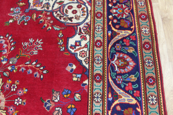 Large Persian Tabriz Rug 382 × 300 cm – Hand-Knotted Wool Vintage Carpet