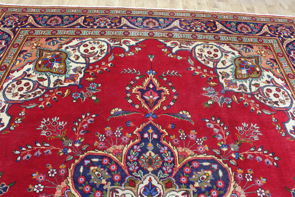 Large Persian Tabriz Rug 382 × 300 cm – Hand-Knotted Wool Vintage Carpet