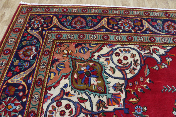 Persian Tabriz Wool Carpet 382 × 300 cm – Large Hand-Knotted Traditional Rug