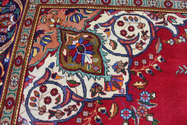 Persian Tabriz Wool Carpet 382 × 300 cm – Large Hand-Knotted Traditional Rug