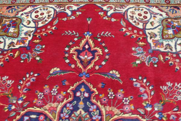 Persian Tabriz Wool Carpet 382 × 300 cm – Large Hand-Knotted Traditional Rug