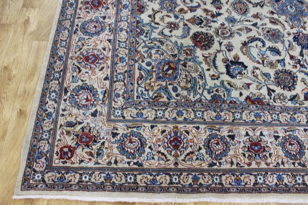 Antique Persian Kashan Wool Carpet 386 × 294 cm – Large Hand-Knotted Rug