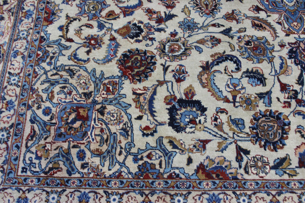 Antique Persian Kashan Wool Carpet 386 × 294 cm – Large Hand-Knotted Rug
