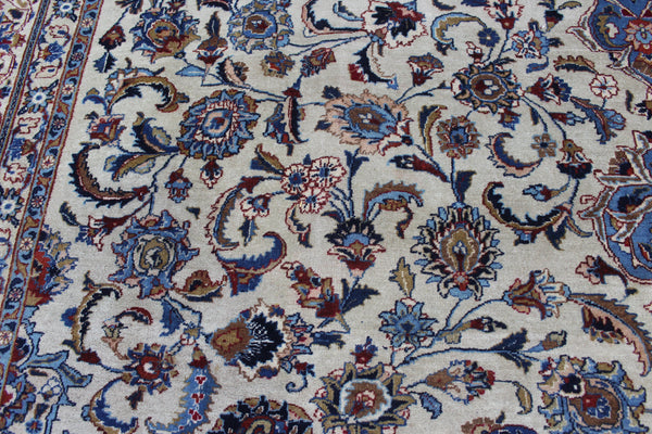Antique Persian Kashan Wool Carpet 386 × 294 cm – Large Hand-Knotted Rug