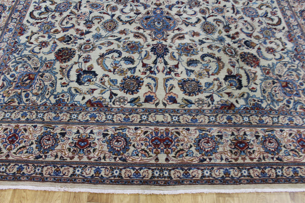 Antique Persian Kashan Wool Carpet 386 × 294 cm – Large Hand-Knotted Rug