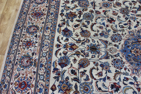 Antique Persian Kashan Wool Carpet 386 × 294 cm – Large Hand-Knotted Rug