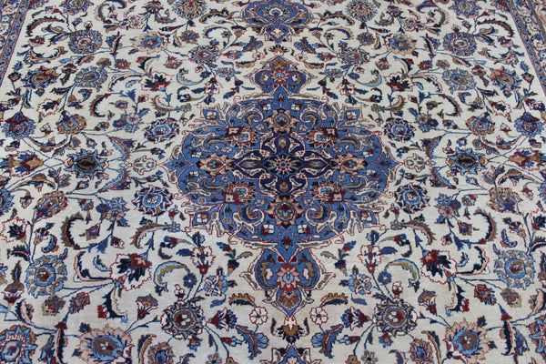 Antique Persian Kashan Wool Carpet 386 × 294 cm – Large Hand-Knotted Rug