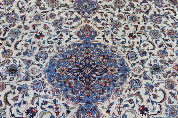 Antique Persian Kashan Wool Carpet 386 × 294 cm – Large Hand-Knotted Rug
