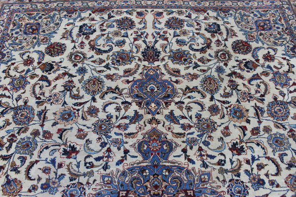 Antique Persian Kashan Wool Carpet 386 × 294 cm – Large Hand-Knotted Rug