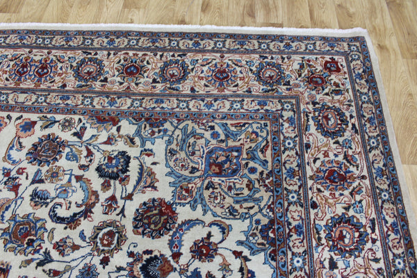 Antique Persian Kashan Wool Carpet 386 × 294 cm – Large Hand-Knotted Rug