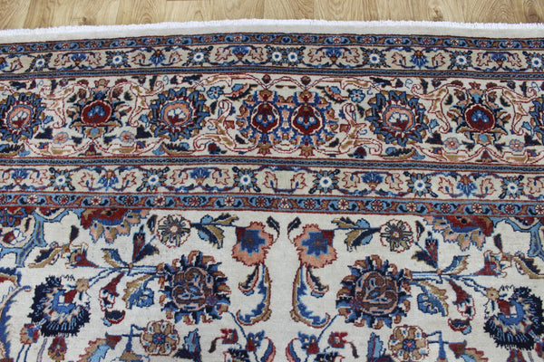 Antique Persian Kashan Wool Carpet 386 × 294 cm – Large Hand-Knotted Rug