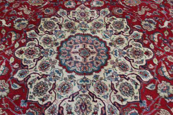 Persian Tabriz Wool Carpet 317 × 230 cm – Garden Design with Birds & Animals