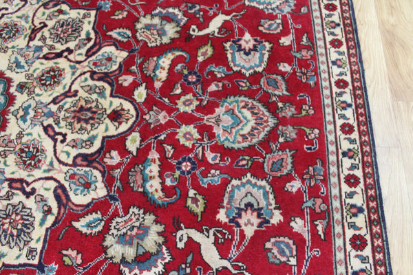 Persian Tabriz Wool Carpet 317 × 230 cm – Garden Design with Birds & Animals