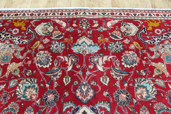 Persian Tabriz Wool Carpet 317 × 230 cm – Garden Design with Birds & Animals