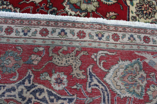 Persian Tabriz Wool Carpet 317 × 230 cm – Garden Design with Birds & Animals
