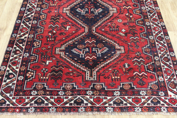 Antique Persian Qashqai Shiraz Tribal Rug 204 × 165 cm – Hand-Knotted Wool