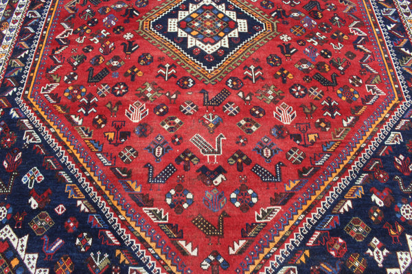 Vintage Persian Shiraz Qashqai Rug 302 × 217 cm – Hand-Knotted Wool Tribal Carpet