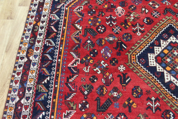 Vintage Persian Shiraz Qashqai Rug 302 × 217 cm – Hand-Knotted Wool Tribal Carpet