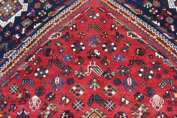 Vintage Persian Shiraz Qashqai Rug 302 × 217 cm – Hand-Knotted Wool Tribal Carpet