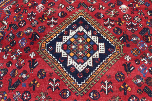 Vintage Persian Shiraz Qashqai Rug 302 × 217 cm – Hand-Knotted Wool Tribal Carpet