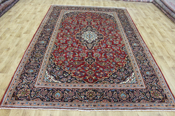 Persian Kashan Wool Rug 295 × 198 cm – Hand-Knotted Floral Carpet