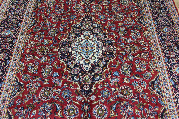 Persian Kashan Wool Rug 295 × 198 cm – Hand-Knotted Floral Carpet