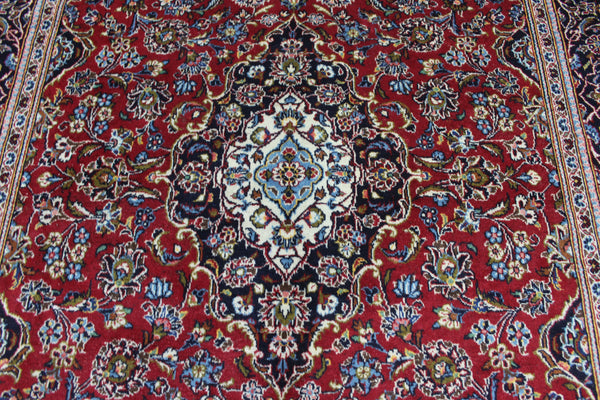Persian Kashan Wool Rug 295 × 198 cm – Hand-Knotted Floral Carpet