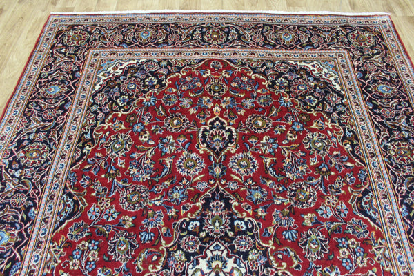 Persian Kashan Wool Rug 295 × 198 cm – Hand-Knotted Floral Carpet