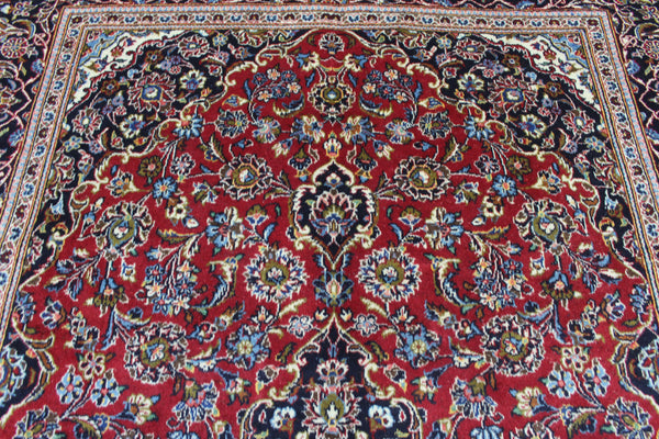 Persian Kashan Wool Rug 295 × 198 cm – Hand-Knotted Floral Carpet