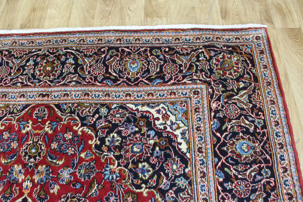 Persian Kashan Wool Rug 295 × 198 cm – Hand-Knotted Floral Carpet