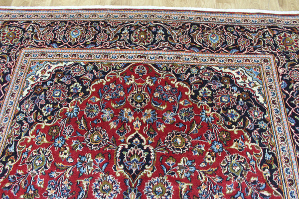 Persian Kashan Wool Rug 295 × 198 cm – Hand-Knotted Floral Carpet