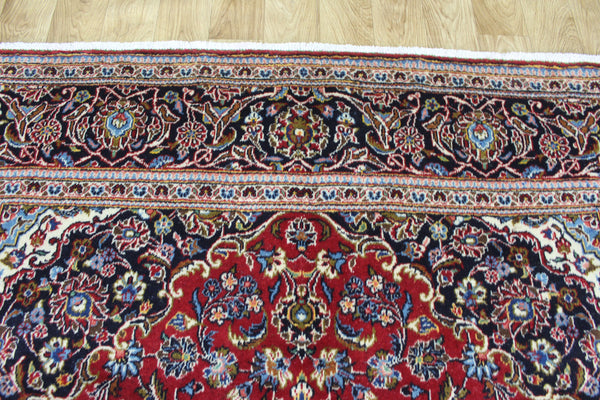 Persian Kashan Wool Rug 295 × 198 cm – Hand-Knotted Floral Carpet